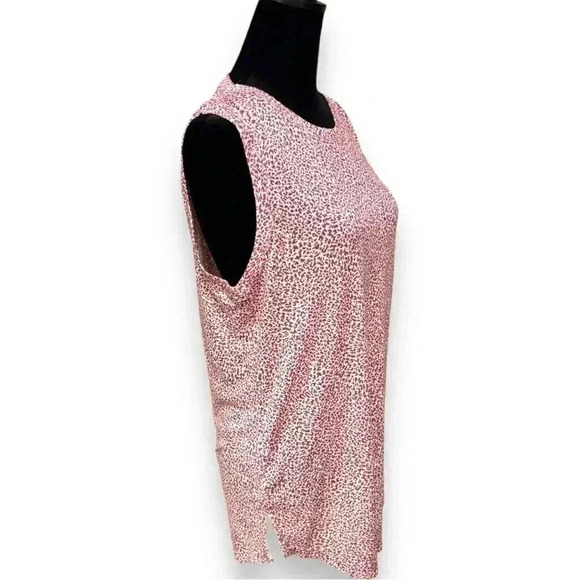 Athleta Women’s Medium Micro Cheetah Bashful Rose Sleeveless Breezy Tank Top - Picture 13 of 16
